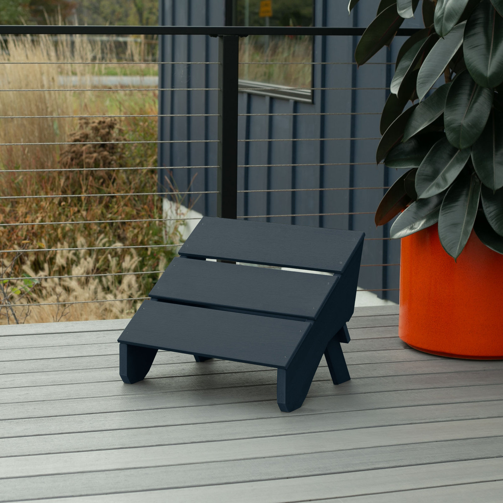 Byrnes Outdoor Ottoman, Federal Blue
