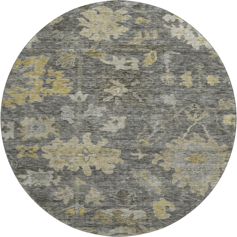 Premium Machine Washable Konopka AMF1108 Global Rug, Round 8'