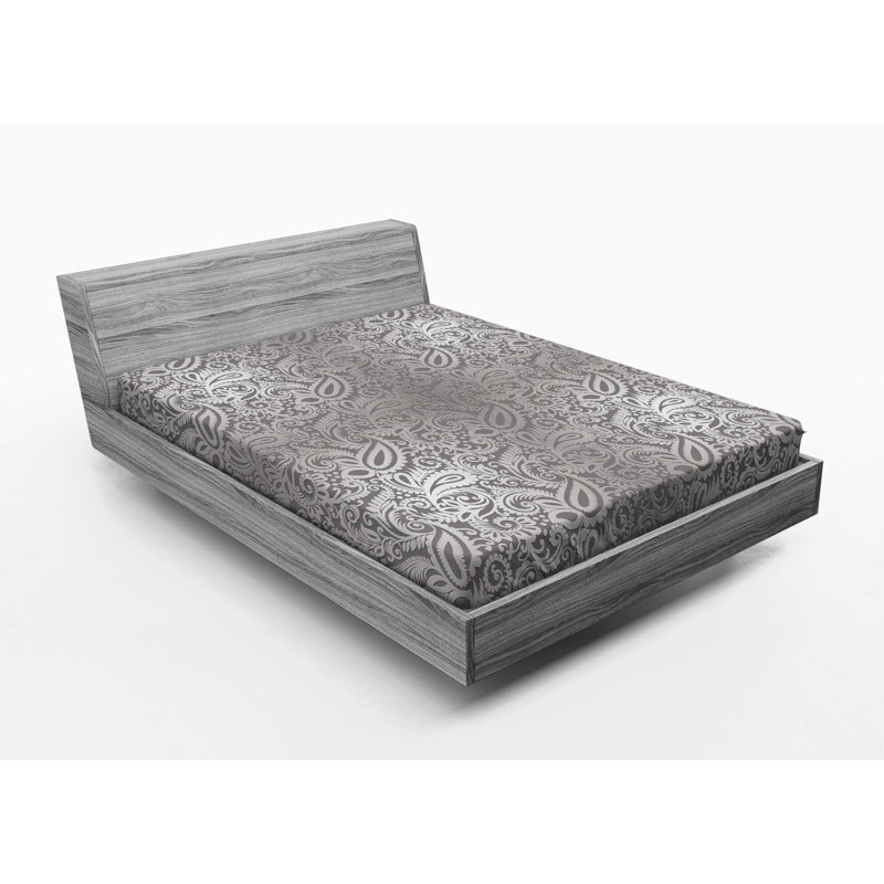 Microfiber Fitted Sheet, Queen Fitted Sheet, Gray Paisley