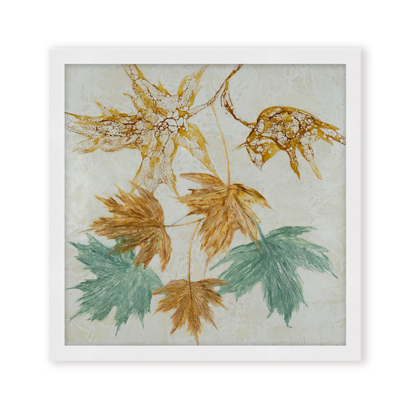 Nature Inspired "Lustrous Foliage" Canvas Wall Art By , Framed Matted Print, Brown, 20" H x 20" W x 1.125" D