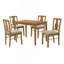 Ensemble de salle à manger 5 pièces en bois, table de salle à manger en bois massif et 4 chaises d'appoint avec coussin, meubles de salle à manger peu encombrants