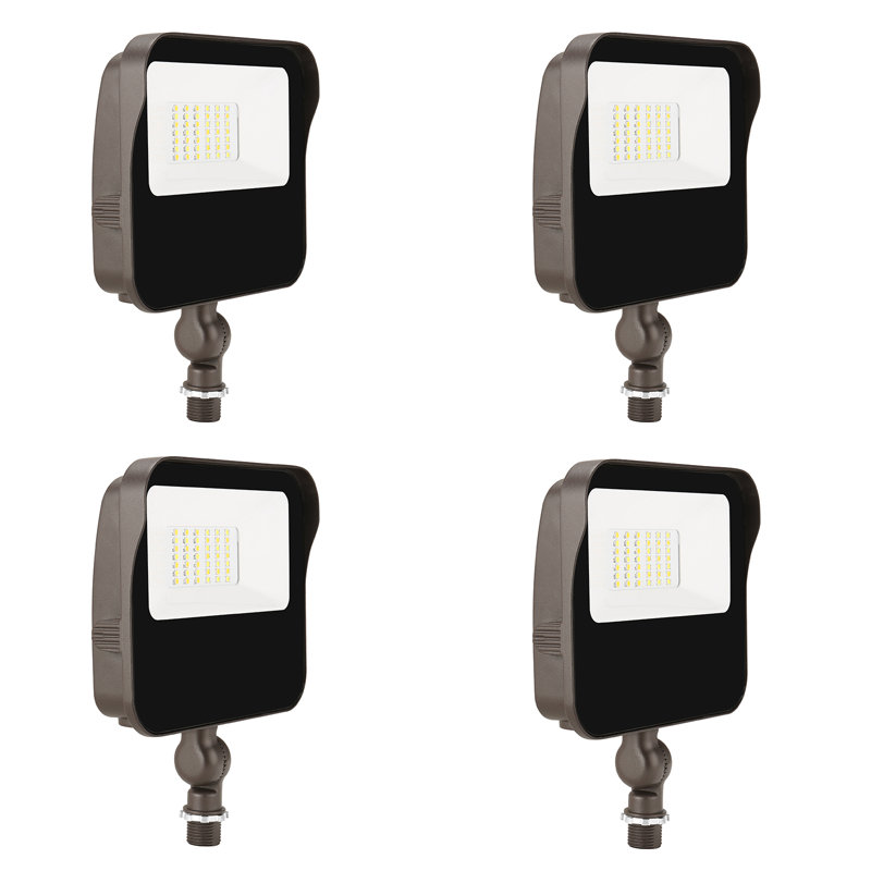Projecteur à DEL de 27 W avec photocellule et support articulé, lumière de sécurité d'extérieur Dusk To Dawn, étanche 3000K / 4000K / 5000K 3CCT pour la cour et le jardin, homologué UL