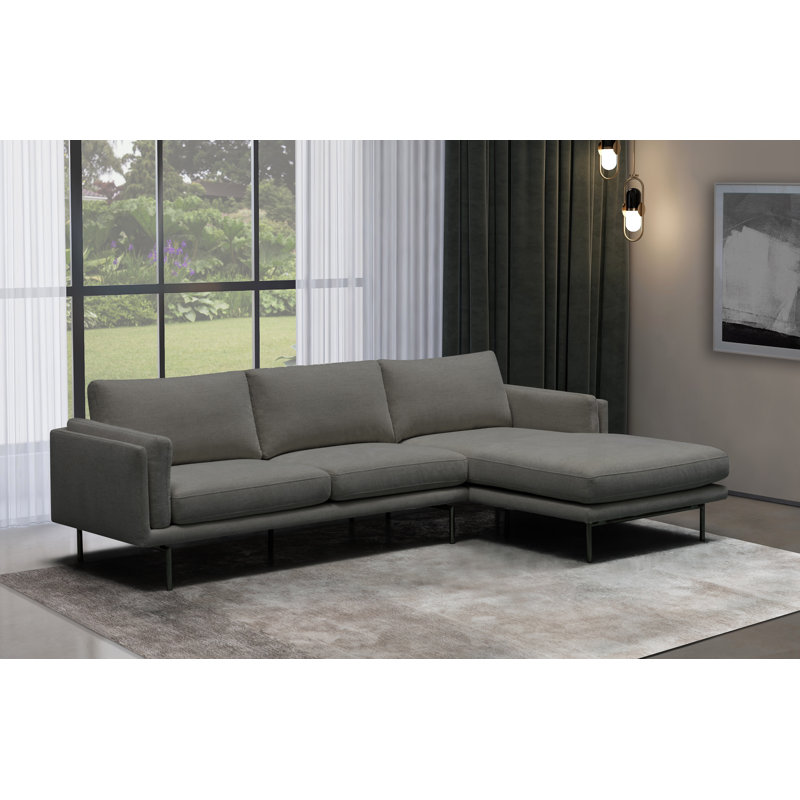 Canapé modulaire Elenora, Tissu performance gris anthracite