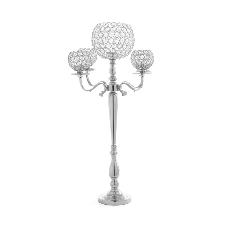 Candélabre en cristal tall, Argent