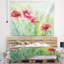 Tapisserie rouge pâle de coquelicots Floral-28484946