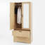 Elysia 2-Door Modern Wardrobe With Induction Light And Moisture-Resistant Particle Board