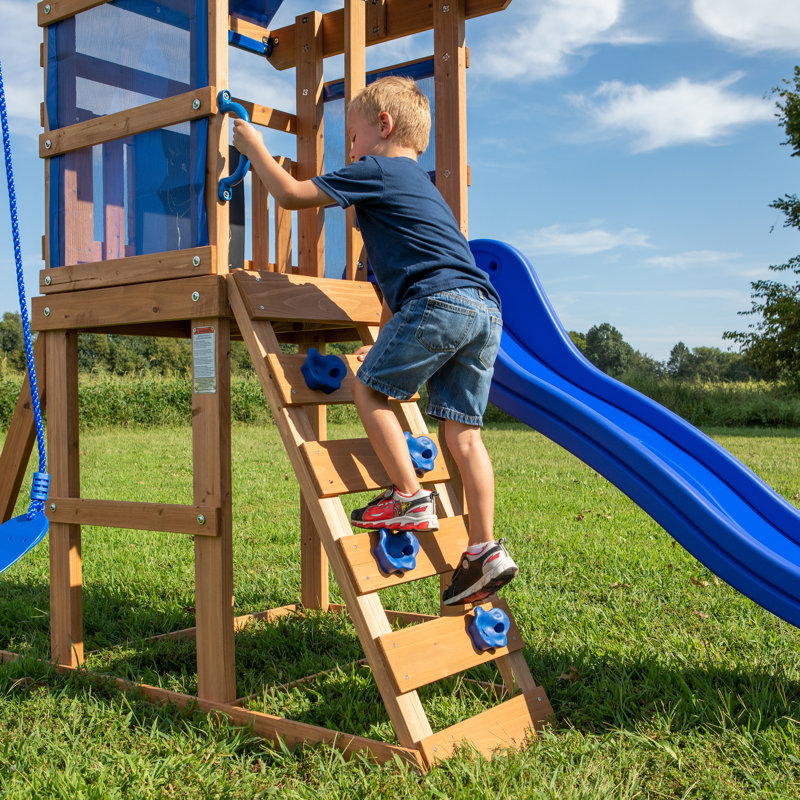 Crouse Freeport Park Cedar Swing Set with 2 Swing(s) , 1 Slide(s)