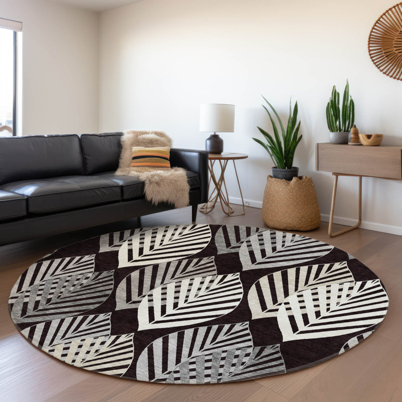 Neysa Floral Indoor Rug, Round 8'
