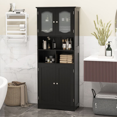 Glass Freestanding Bathroom Cabinet