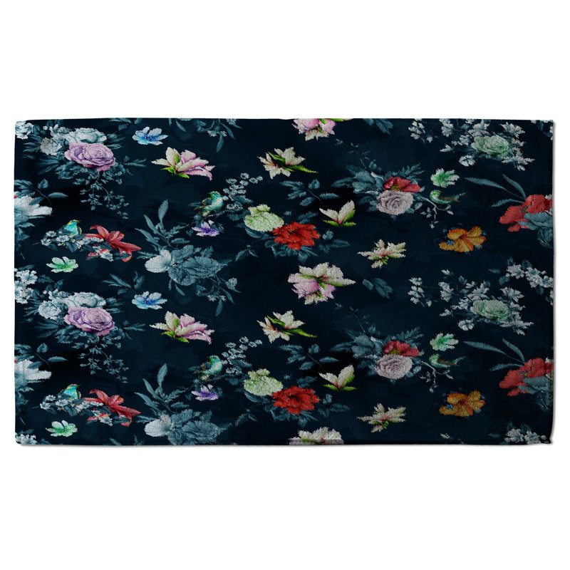 Cotton Floral Waffle Kitchen Towel