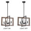 Valentin 4-Light 18.1'' Square Chandelier with Wood Accents