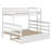 Wood Twin XL Over Queen Bunk Bed With Trundle, Space-Saving Convertible Bunk Bed With Ladder & Safety Guardrail, Can Be Separated Into 3 Beds-2021168579