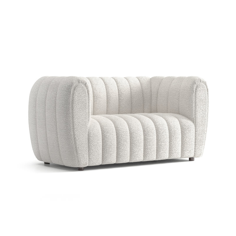 Celal Upholstered 63'' Loveseat, Off-White 100% Polyester, 31.5” H x 63” L x 34.5” W