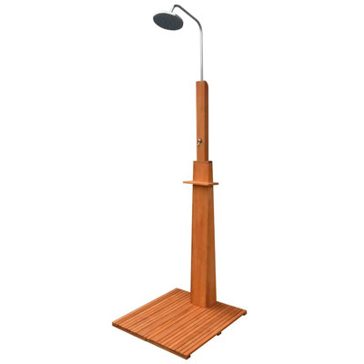 Unité de jardin autoportante réglable en bois avec douche en bois d'eucalyptus WALPLUS 27,6 x 27,6 x 86,6 po