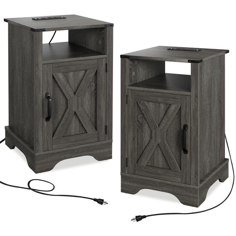 Table de chevet Farmhouse, 2, Gris foncé