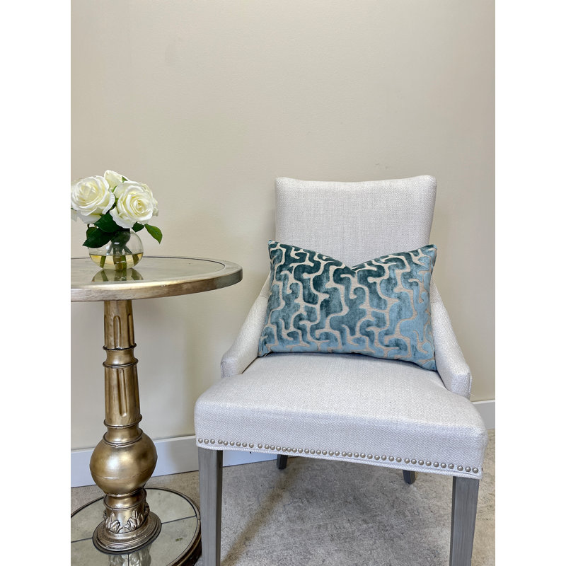 Velvet Maze Lumbar Throw Pillow Cover, Spruce