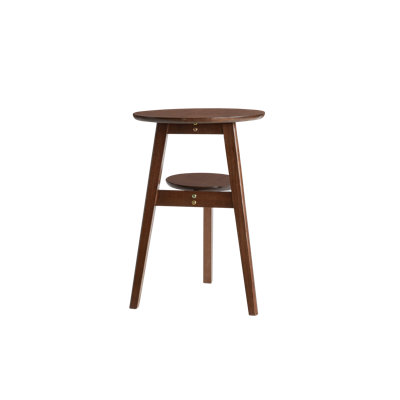 Table d'appoint ronde à 2 niveaux 100 % bois massif