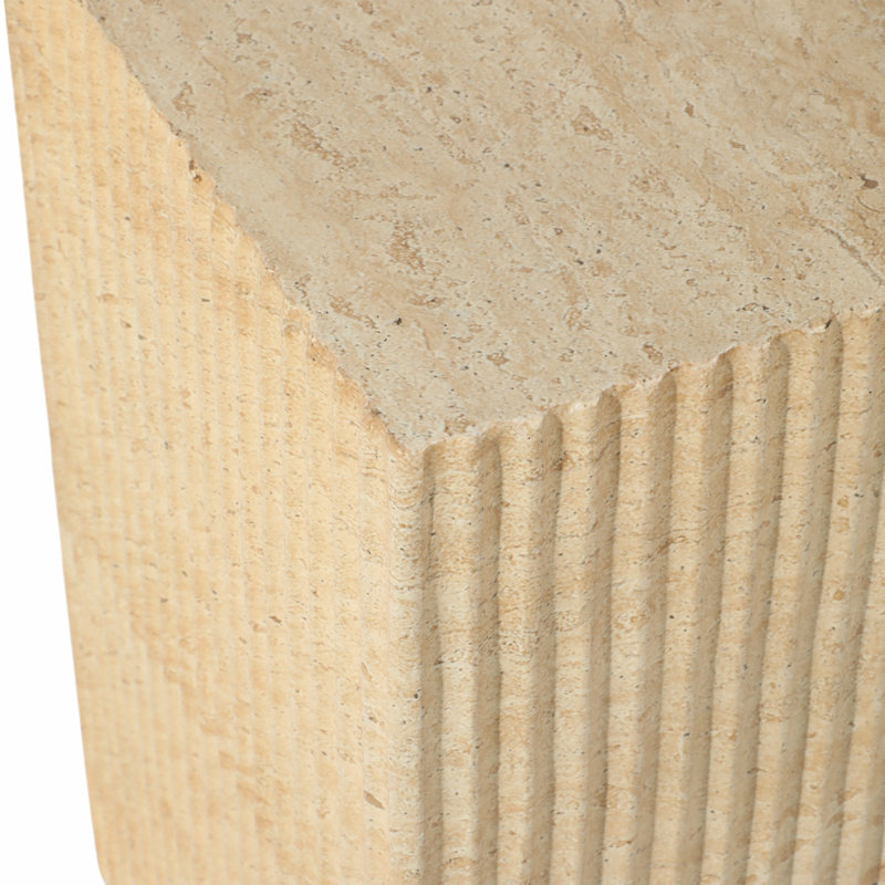 Latitude Run® Beige Concrete Accent Table - Durable 19" Square Home Decor Piece For A Modern Touch To Any Room