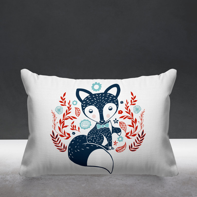Coussin Felix, Rouge / bleu marine