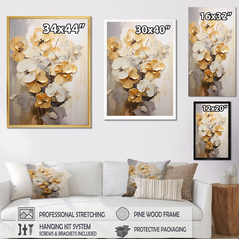 Minimalisme Pansy Radiance Bouquet I, Cadre simple blanc, H 20 po x l 12 po x P 1 po