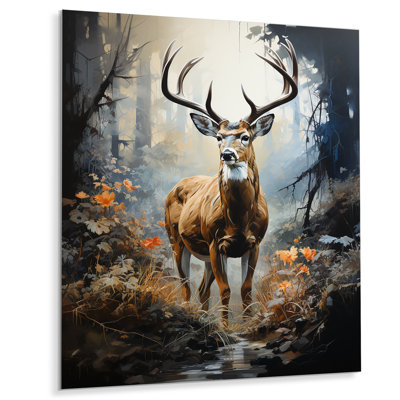 Deer Dappled Twilight - animaux, art mural en métal, salon