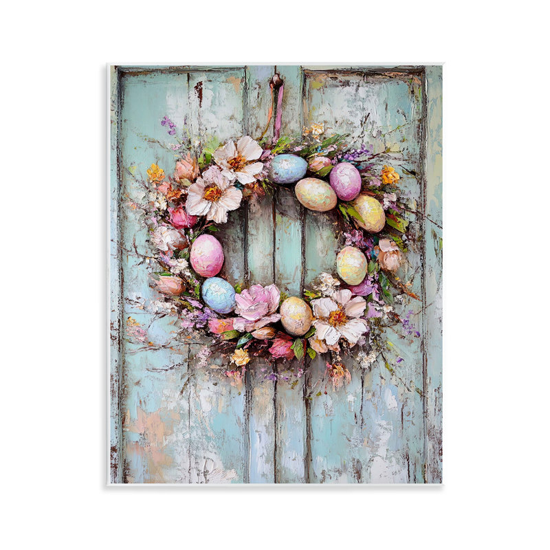Rustic Easter Egg Wreath Wall Plaque Art, design by Franklyn Gregory