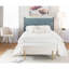 Tête de lit grand format en métal noir et tissu bleu par Lumisource-208377656