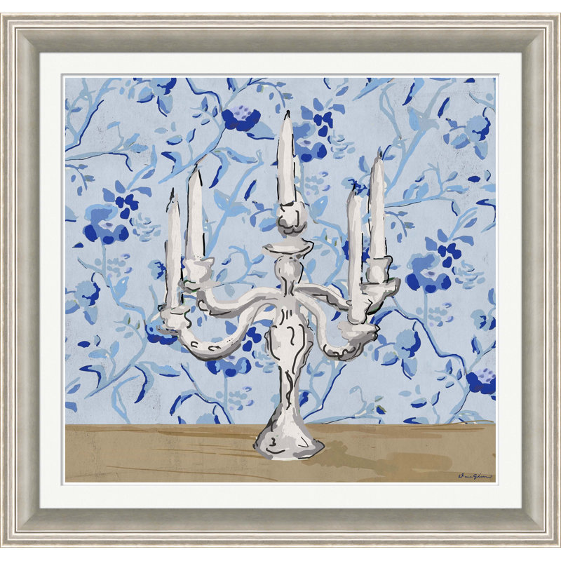 «Cliveden in Blue» par Dana Gibson, peinture encadrée sur papier