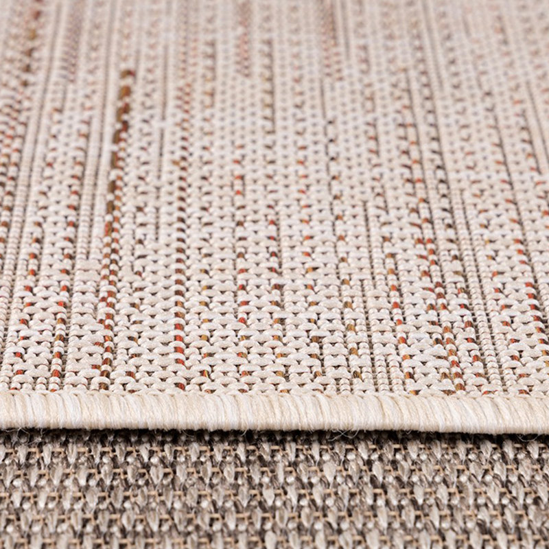 Tapis rectangulaire en polypropylène tissé à la machine orange / crème Breccan, Rectangle 6 pi 7 po x 9 pi 6 po