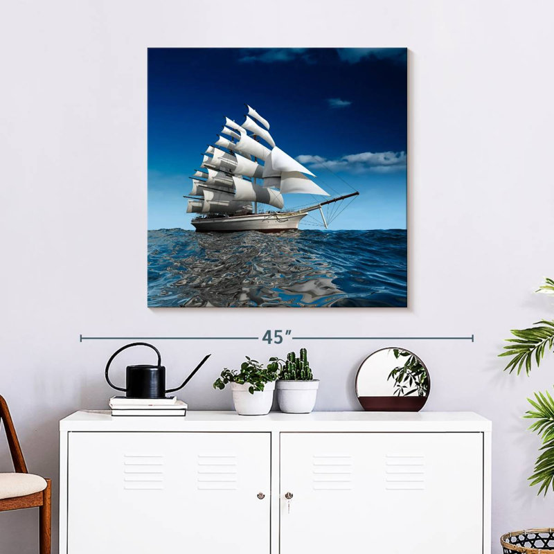 Mehar Metal Sailing Ship, 30" H x 30" W