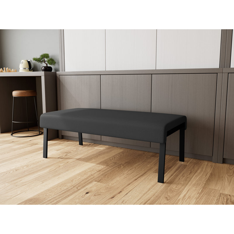 Banc en métal 2 places Waterfall, Noir, Open House Graphite - Tissu de couleur unie