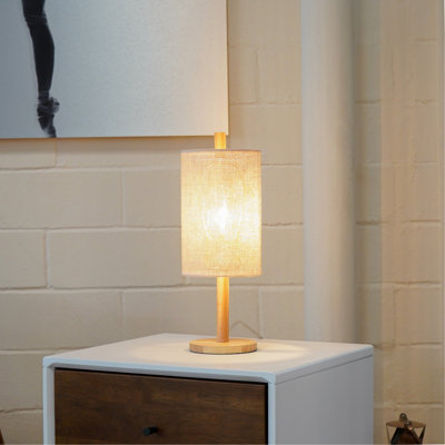 Modern Classic Desk Lamp Villa Living Room Bedroom Study Decorative Original Design European Wood Table Light, Arcana Table Lamp - Oak - Natural  110-120V Paper Rattan Weave Material