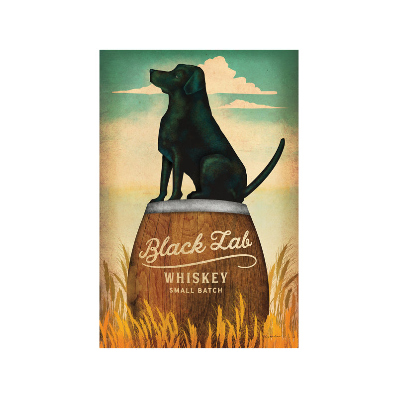 Black Lab Whiskey by Ryan Fowler - Wrapped Canvas Painting, 66.04 cm H x 45.72 cm W x 1.91 cm D
