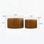 Ensemble de 2 tables basses rondes cannelées - Table gigogne en bois massif et panneau de fibres à densité moyenne (26,77 "/ 19,69"), table basse moderne en bois de style Mid-Century pour le salon / appartement