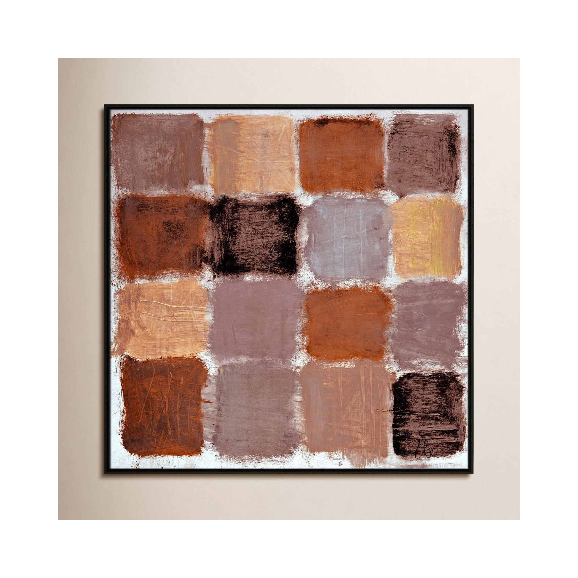 Powder Room Spice Reflections Print by , 41.5" H x 41.5" W, Espresso