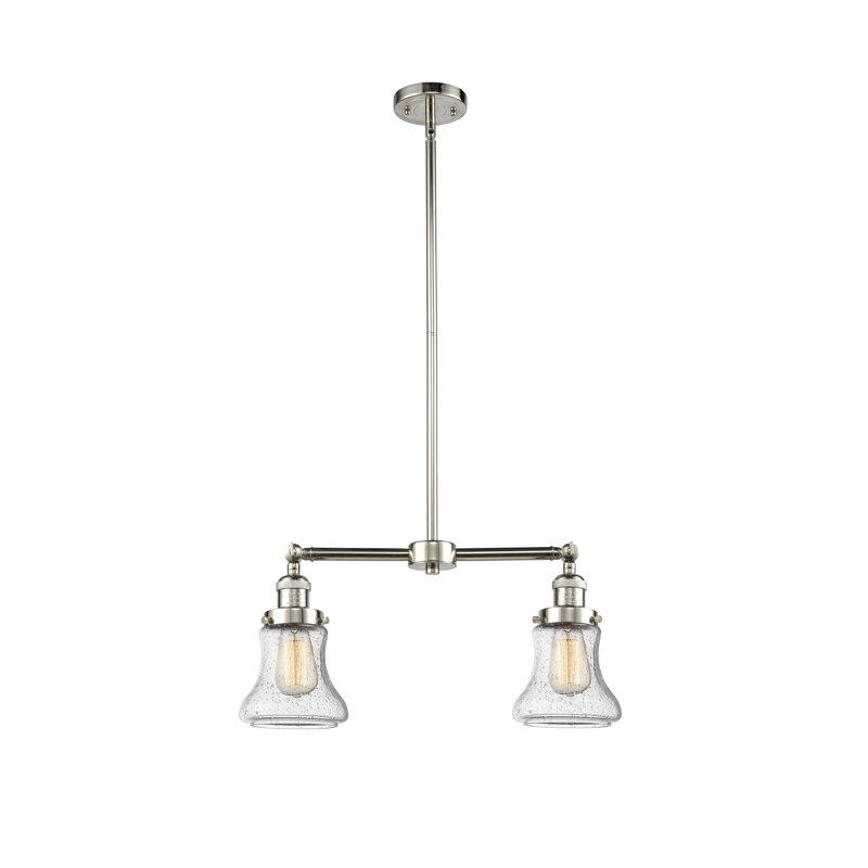 Edda 2 - Light Kitchen Island Pendant, Seedy, 6 Watt Vinage LED Bulb, Polished Nickel