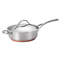 Anolon Nouvelle Copper Stainless Steel Sauté Pan with Lid and Helper Handle, 3-Quart, Silver