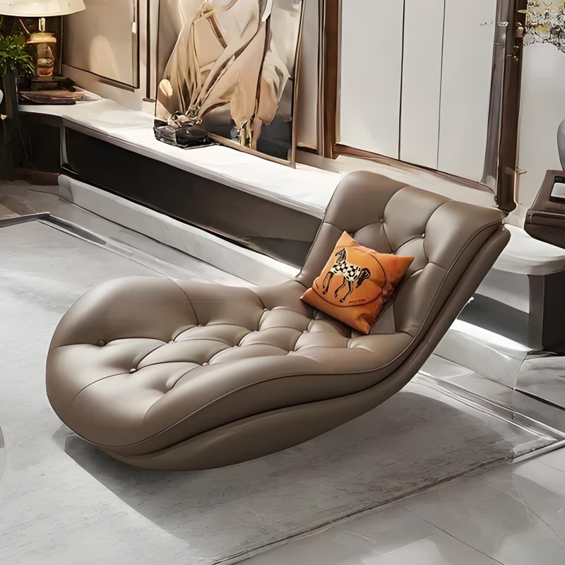Delicate creative modern simple lazy chaise lounge, Coffee