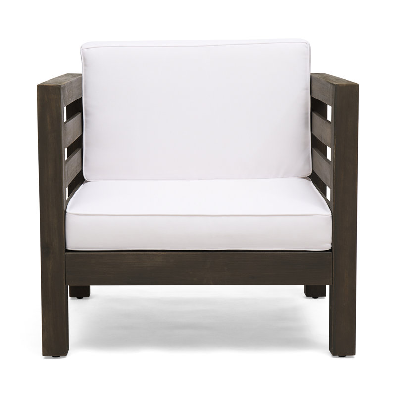 Fauteuil club d'extérieur en bois avec coussins de siège respirants de conception moderne et durable