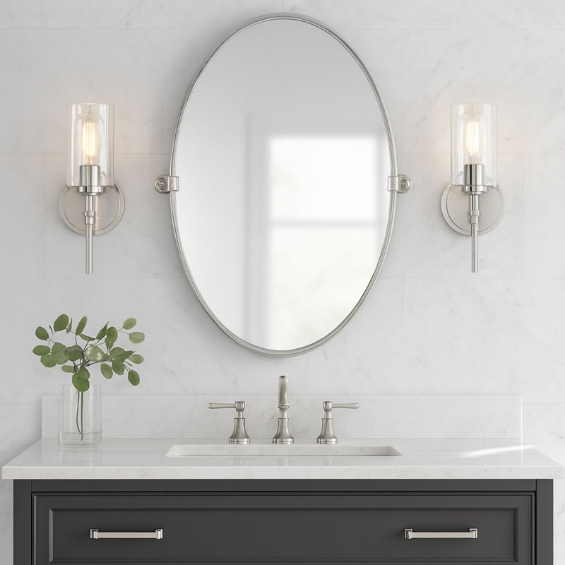 Wexton 1-Light 5.81” Wide Wall Sconce, Clear, Brushed Nickel