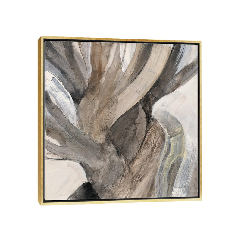 «Driftwood I» par - Toile tendue, H 12 po x l 12 po x P 1,5 po, Cadre doré