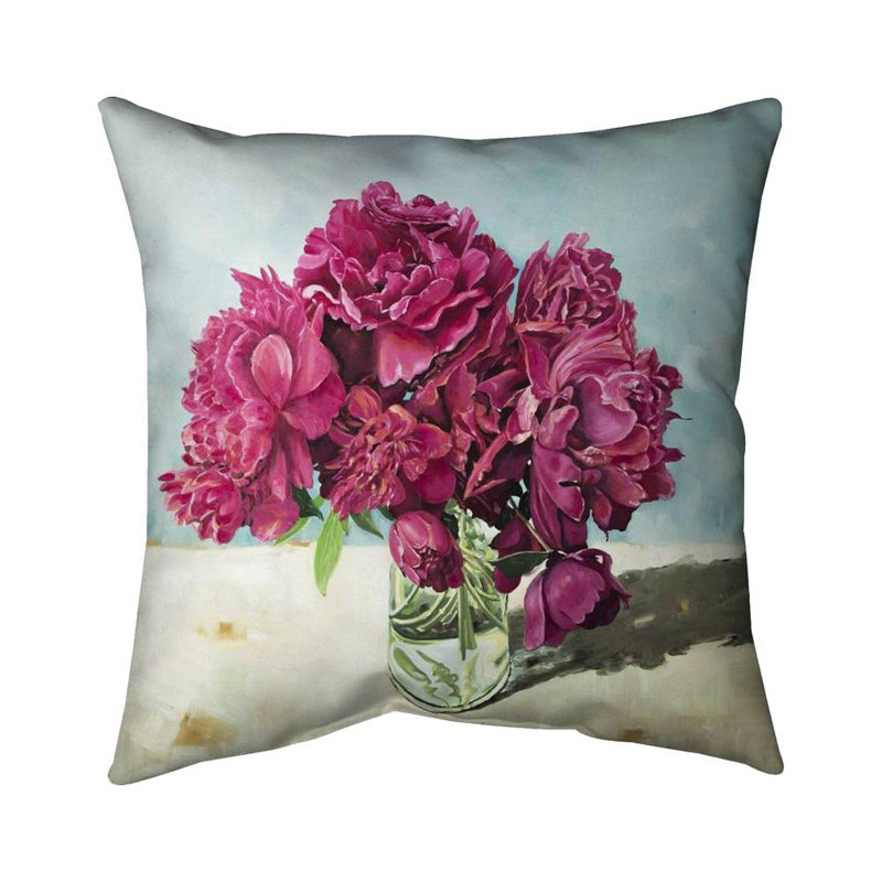 Fuchsia Peony  - Double Sided Print Indoor Pillow - 16X16, 20" x 20", Pillow Cover Only - No Insert