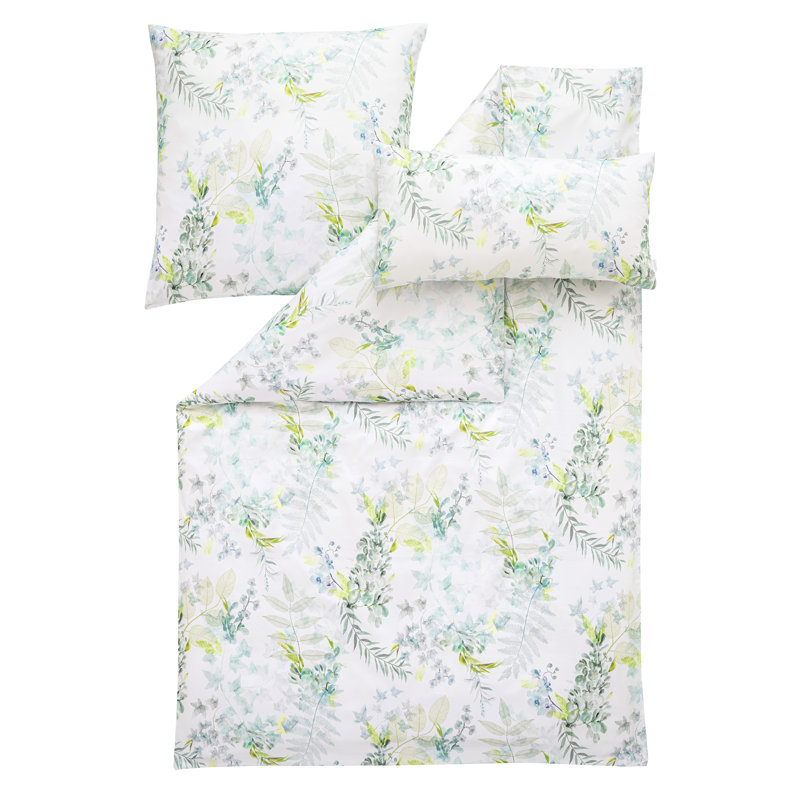 Evia Cotton Floral Duvet Cover Set with Pillowcases, 135 x 200 cm + 3x 40 x 80 cm