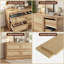 Commode 63 pouces pour chambre à coucher, commode 9 tiroirs en rotin pour commode, commodes doubles en bois et commode pour tables de chevet, meubles télé, salon, entrée, vestibule, vestiaire.