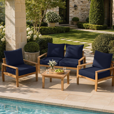 Coussins de chaise d'extérieur et coussins de siège et de dossier Brax 22X22X4 Braun Outdoor, ensemble de 4 coussins
