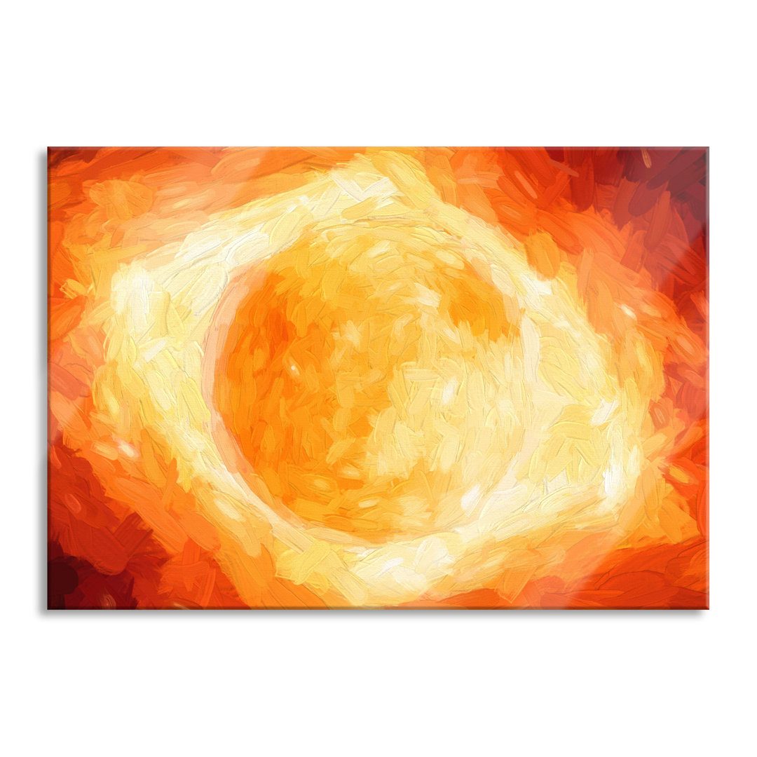 Ungerahmtes Gemälde auf Glas "Sun Fireball"