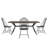 Drayten 70" Iron Gray Metal Base Dining Table And Two-Tone Spindle Windsor Dining Chairs Set-583729274-583729275