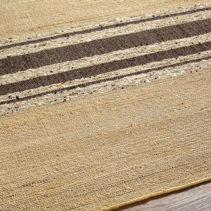 Striped Area Rug in Camel, Rectangle 9' x 12', Khaki