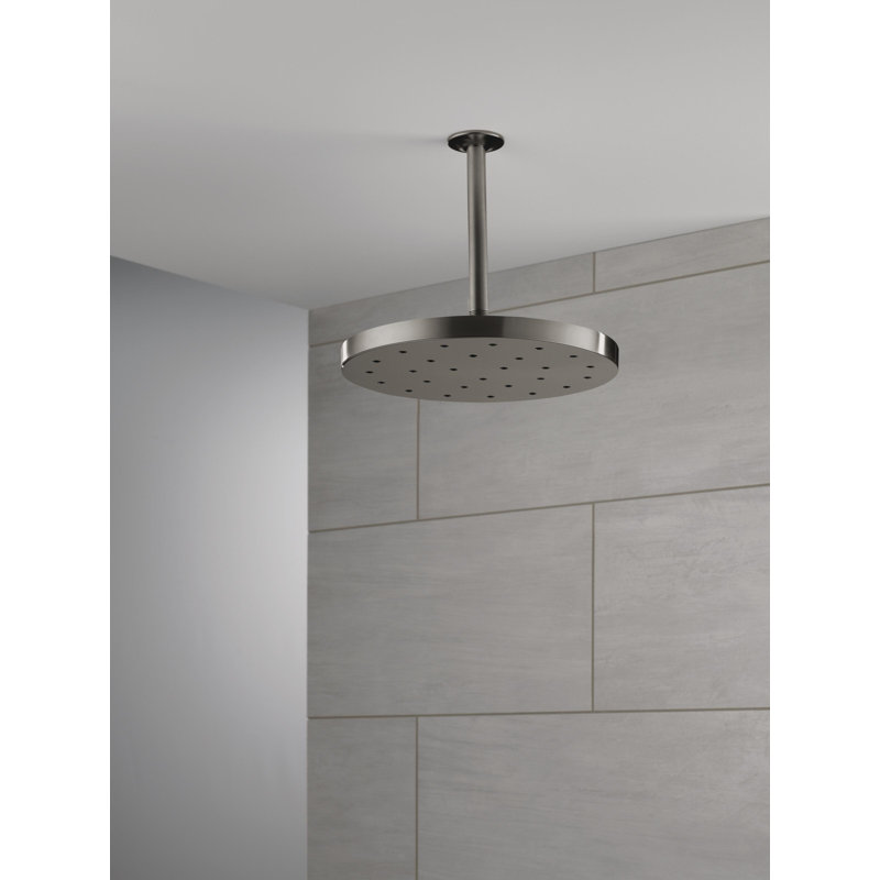 Rain Dual Shower Head with H2Okinetic Technology, Black Stainless