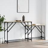 vidaXL Nesting Console Tables Hallway Stand Behind Sofa 2 Pcs Engineered Wood